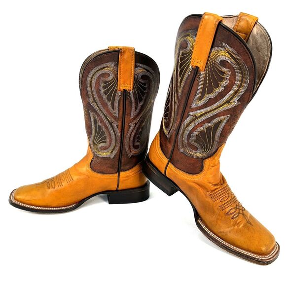 Stetson Handmade Butterscotch Leather Square Toe Cowboy/Western - Main Image